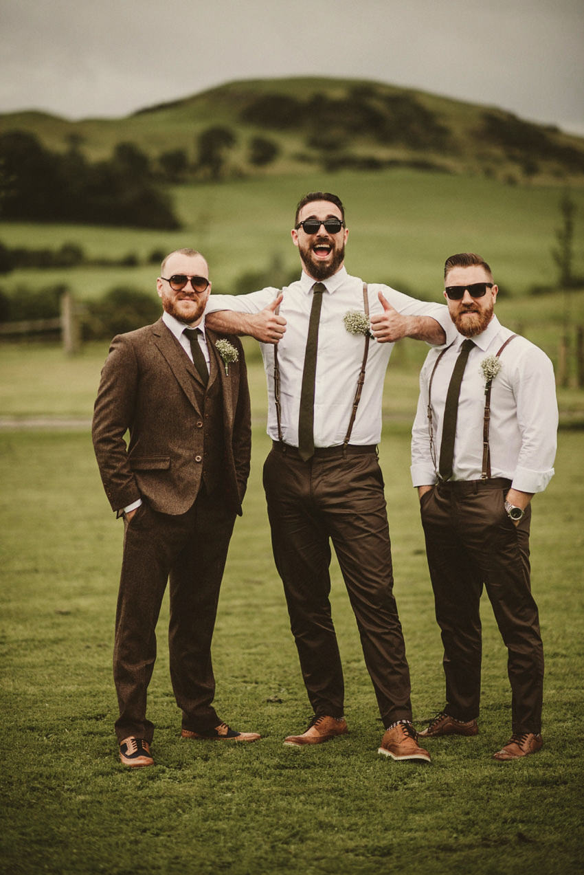 groom and groomsman in Oldcatle just before ceremony at wedding venue in Loughcrew House Ireland